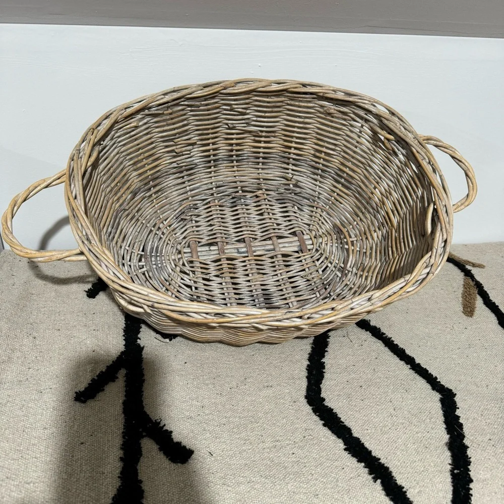 Vintage Hand Woven Rare Oval Basket